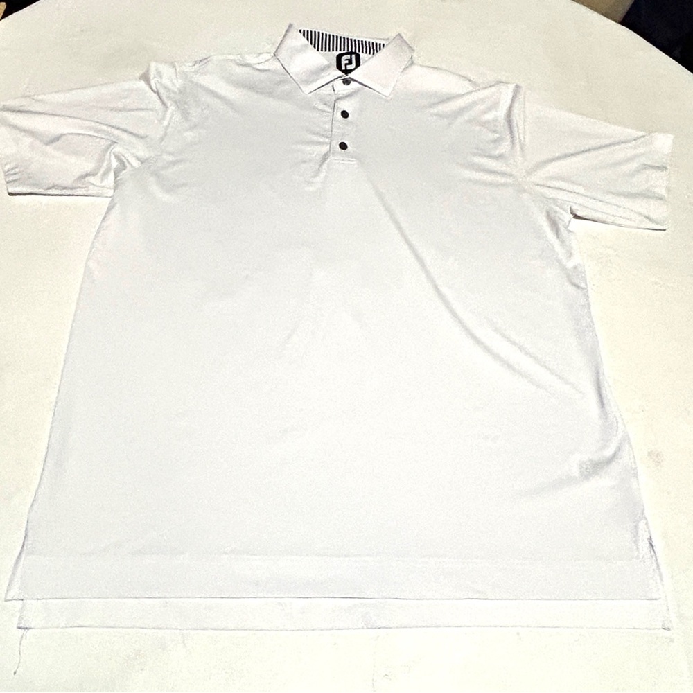 Footjoy Golf Polo Short Sleeve Solid White Men’s Sz XL